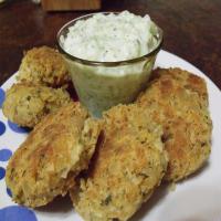 Chickpea Fritters With Tzatziki Sauce image