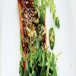 Seared Black Bass With Scallion-Chile Relish_image