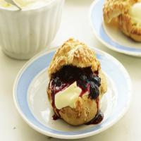 Cream Puffs with Lemon Mousse and Blueberry Sauce_image