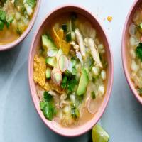 Brothy Chicken Soup With Hominy and Poblano_image