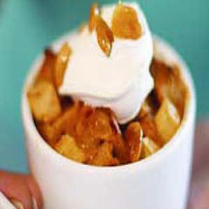 Dulce de Leche Bread Pudding with Peanut Brittle Topping_image
