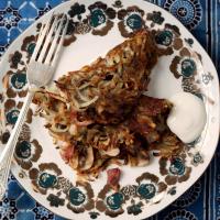 Cecylia Roznowska's Potato Pancakes Stuffed with Bacon, Mushrooms, and Onion image
