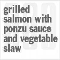 Grilled Salmon With Ponzu Sauce And Vegetable Slaw_image