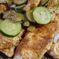 Spicy Tilapia With Mushrooms and Zucchini image