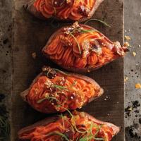 Twice-Baked Sweet Potatoes with Bacon-Sesame Brittle_image