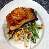 Soy Glazed Salmon With Crunchy Hot and Sour Salad image