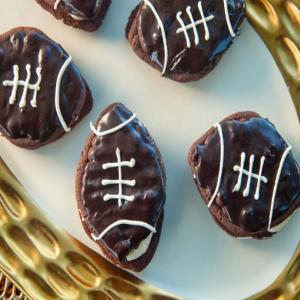 Dark Chocolate Cayenne Football Whoopie Pies image