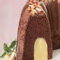 Chocolate Almond Cake with White Chocolate Mousse image