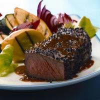 Grilled NY Strip Steak with Peppercorn and Heinz 57_image
