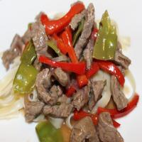 Garlicky Beef With Peppers image