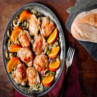 Broiled Chicken Thighs with Oranges, Fennel and Green Olives image