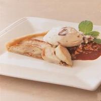 Warm Apple Tart with Date Ice Cream and Red Wine-Caramel Sauce_image