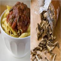 Pasta with Dried Mushrooms and Tomato Sauce image
