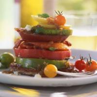 Heirloom Tomatoes with Bacon, Blue Cheese, and Basil image