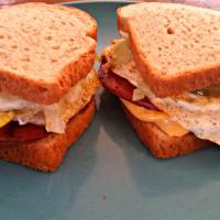 Kevin's Toasted Honey Wheat Berry Bologna and Egg Sandwich_image