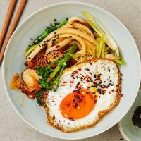 Kimchi sesame udon noodles image