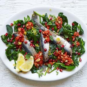 Lemon & marjoram sardines with walnut & pepper dressing_image