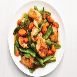 Apricot-Glazed Chicken with Spring Vegetables_image