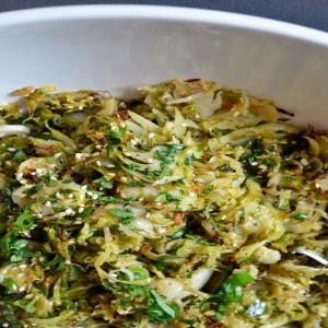 Warm Brussels Sprouts Slaw with Asian Citrus Dressing Recipe - (4.4/5)_image