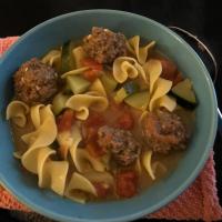 Zesty Meatball Noodle Soup image