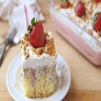 Strawberry Cheesecake Poke Cake image