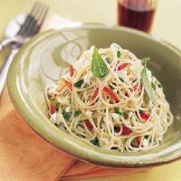 Mixed-Herb Pasta with Red Bell Peppers and Feta image