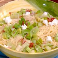 Sauteed Leeks with Prosciutto and Goat Cheese over Capellini image