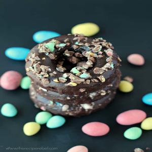 Double Chocolate Easter Candy Doughnuts - The Recipe Rebel_image