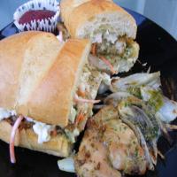Grilled Cilantro-Lime Pork Loin Sandwiches With Coleslaw image