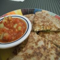 Grilled Salmon Quesadillas With Cucumber Salsa image