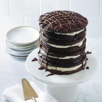 Black-and-White Pancake Cake image
