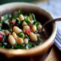 White or Pink Beans With Beet Greens and Parmesan image