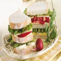 Egg and Asparagus Club Sandwiches image