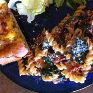 Swiss Chard and Bacon with Gemelli Pasta_image