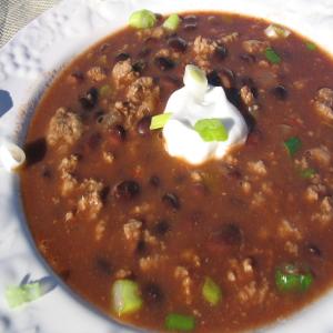 Beefed-Up Black Bean Soup image