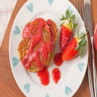 Heart Shaped Whole-Wheat Pancakes With Strawberry Sauce image