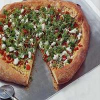 White Bean, Tomato and Goat-Cheese Pizza image