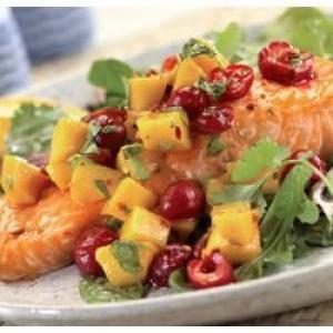 Caramelized Salmon with Cherry Salsa_image