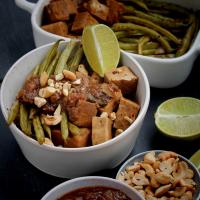 Baked Tofu and Green Beans with Spicy Rhubarb Sauce_image