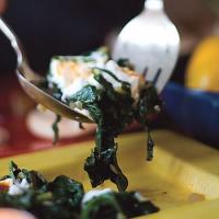 Fresh Spinach with Garlic-Yogurt Sauce image