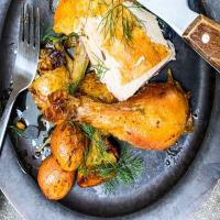 Roast Chicken with Chicken Fat Potatoes image