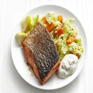 Salmon with Dill Carrots and Cabbage image