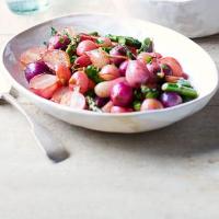 Brown-butter basted radishes & asparagus image