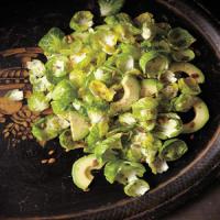 Brussels Sprout Salad with Avocado and Pumpkin Seeds image