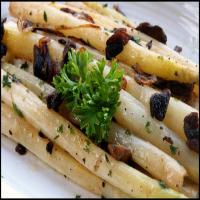 White Asparagus With Mushrooms in Brown Butter image
