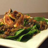 Warm Spinach, Fig, and Prosciutto Salad with Honey Balsamic Vina image