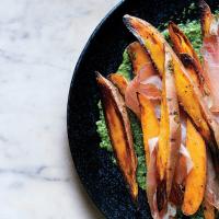 Roasted Sweet Potatoes with Speck and Chimichurri_image
