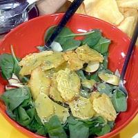 Baby Spinach Salad with Thyme and Dijon Vinaigrette with Crisp Swiss Cheese Crisps_image