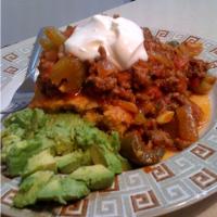 Open Face Mexican Sloppy Joes over Cornbread image