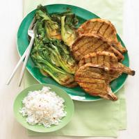Honey-Soy Grilled Pork Chops with Crunchy Bok Choy_image